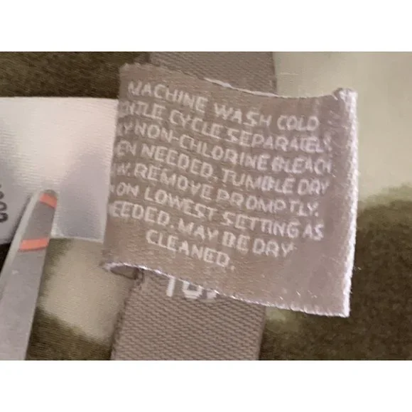 CHICO'S Sz 0 (SMALL) Palm Print Roll Tab Short Sleeve Safari Blouse Pockets VGUC - Picture 10 of 10